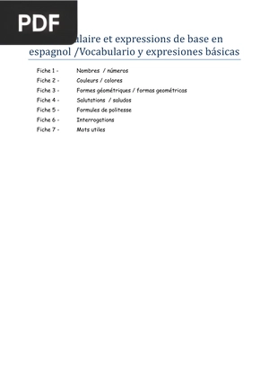 Vocabulaire et expressions de base en espagnol